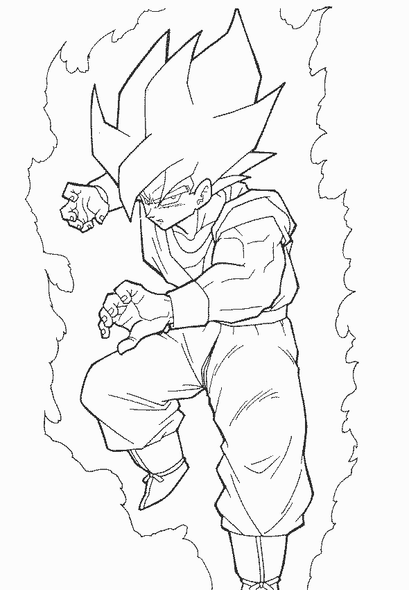 Desenho de Goku Super Saiyajin para colorir, desenho do goku para